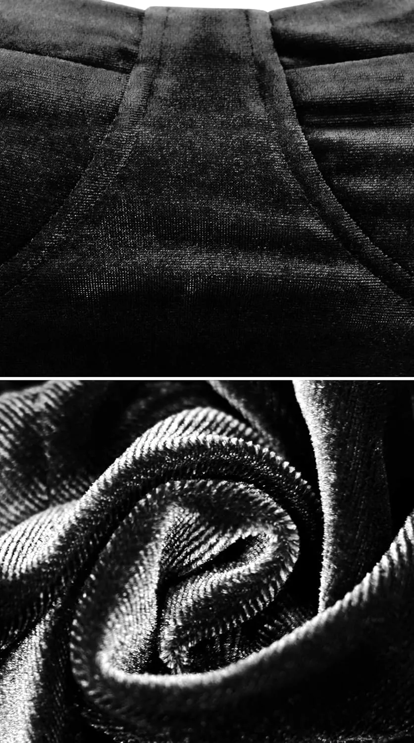 R.Vivimos Women's Fall Velvet Long Sleeves Square Neckline Casual Vintage Crop Tops Blouse