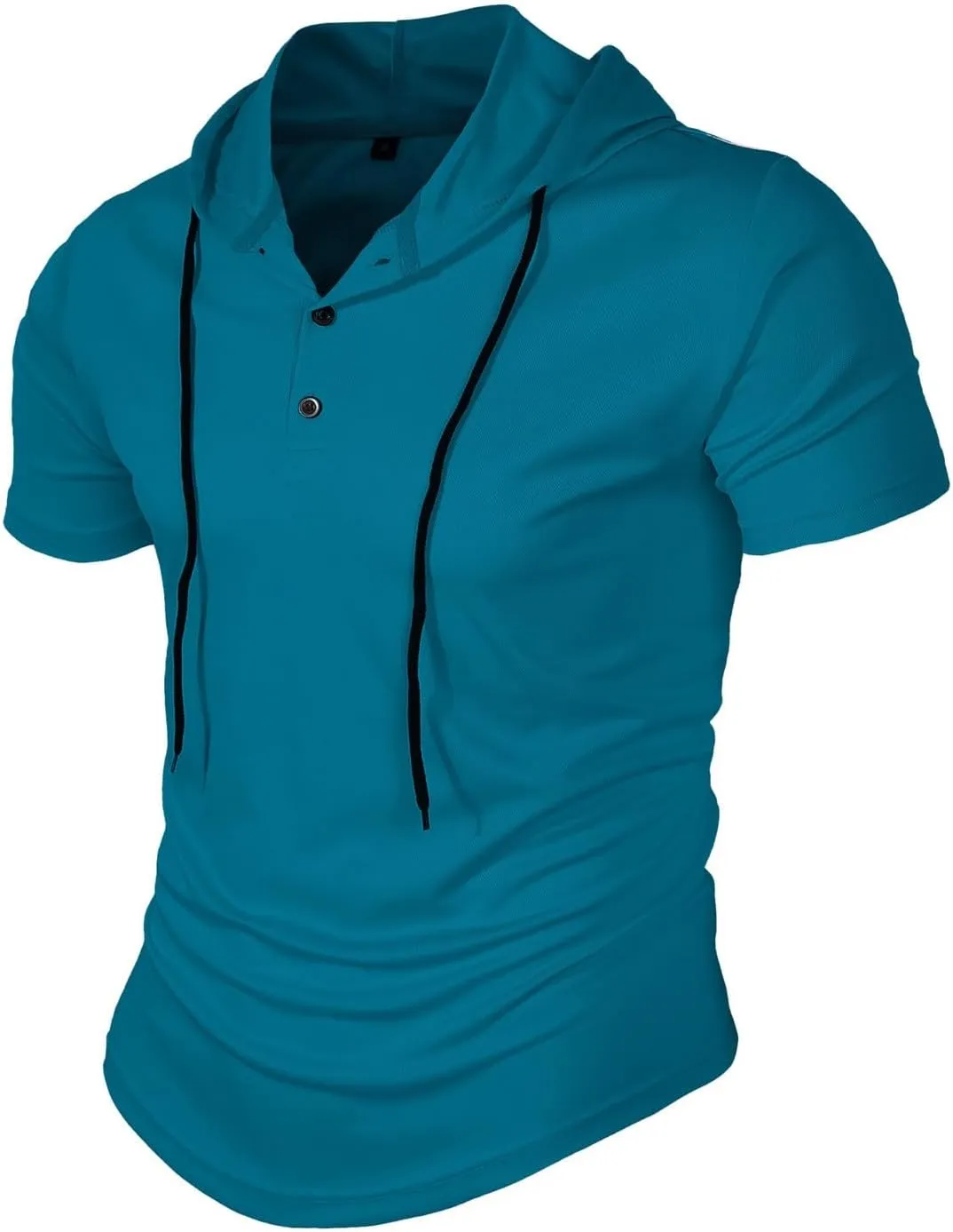 Short Sleeve Hoodies for Men Summer Button Down Tshirts Shirts Hooded Henley V Neck Pullover Tops 2025 Casual Tees