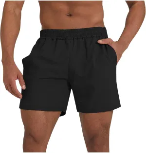Shorts for Men Summer Baggy Cotton Beach Shorts 2025 Flat Front Casual Drawstring Elastic Waist Pants with Pockets