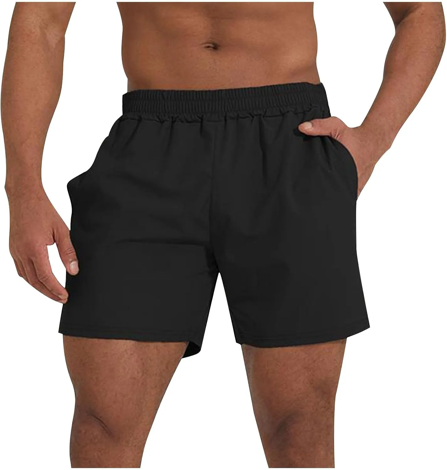 Shorts for Men Summer Baggy Cotton Beach Shorts 2025 Flat Front Casual Drawstring Elastic Waist Pants with Pockets