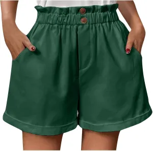 Shorts for Women Comfy Summer Shorts Elastic Waist Shorts Casual Lightweight Shorts Travel Shorts with Pockets