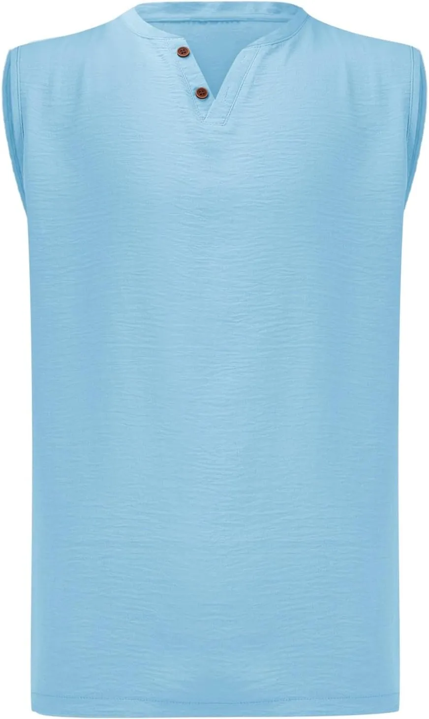 Summer Beach Tank Tops for Men V Neck Sleeveless Muscle Undershirts Solid Color Casual Tees Regular Fit Active Shirts