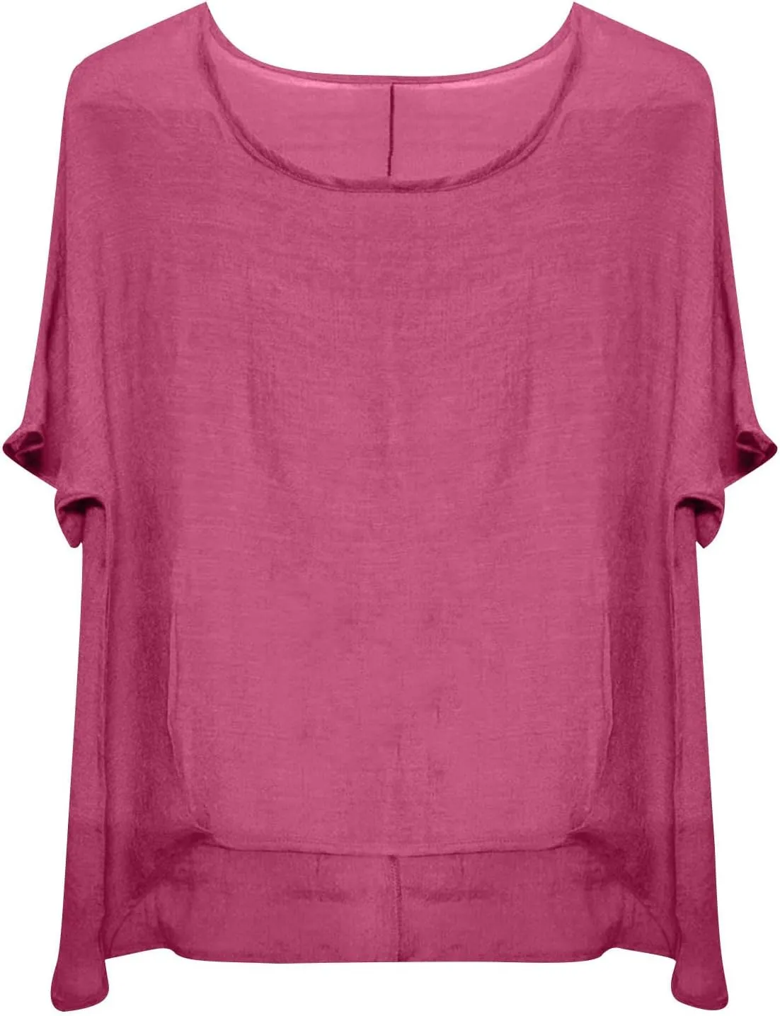 Summer Women Cotton Linen Tops Trendy Short Sleeve Casual Tshirt Oversized Loose Fit Crewneck Blouse High Low Hem Tees