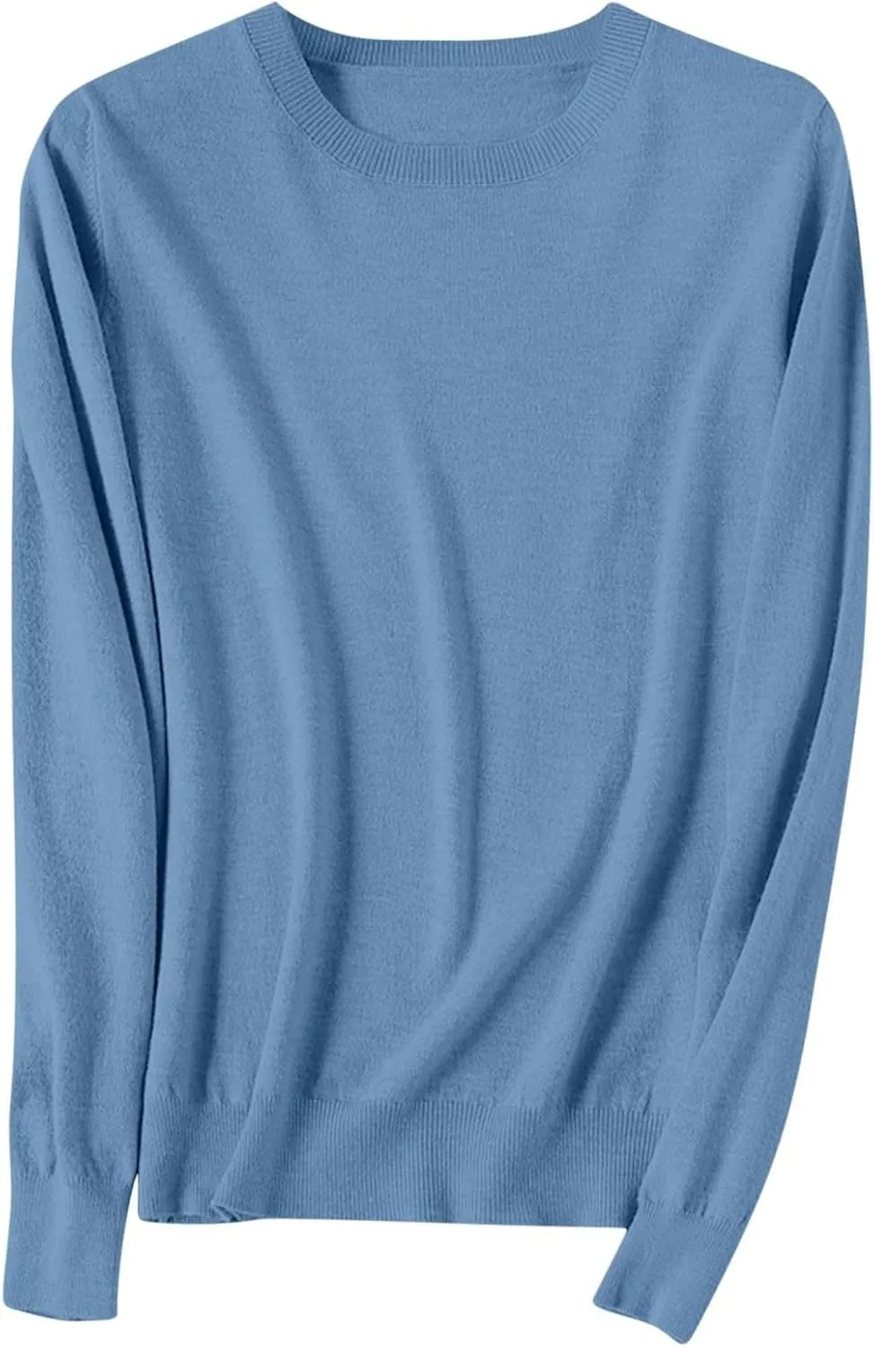 Sweaters for Women Long Sleeve Crew Neck Knitted Sweaters Casual Basic Pullover Sweaters Top