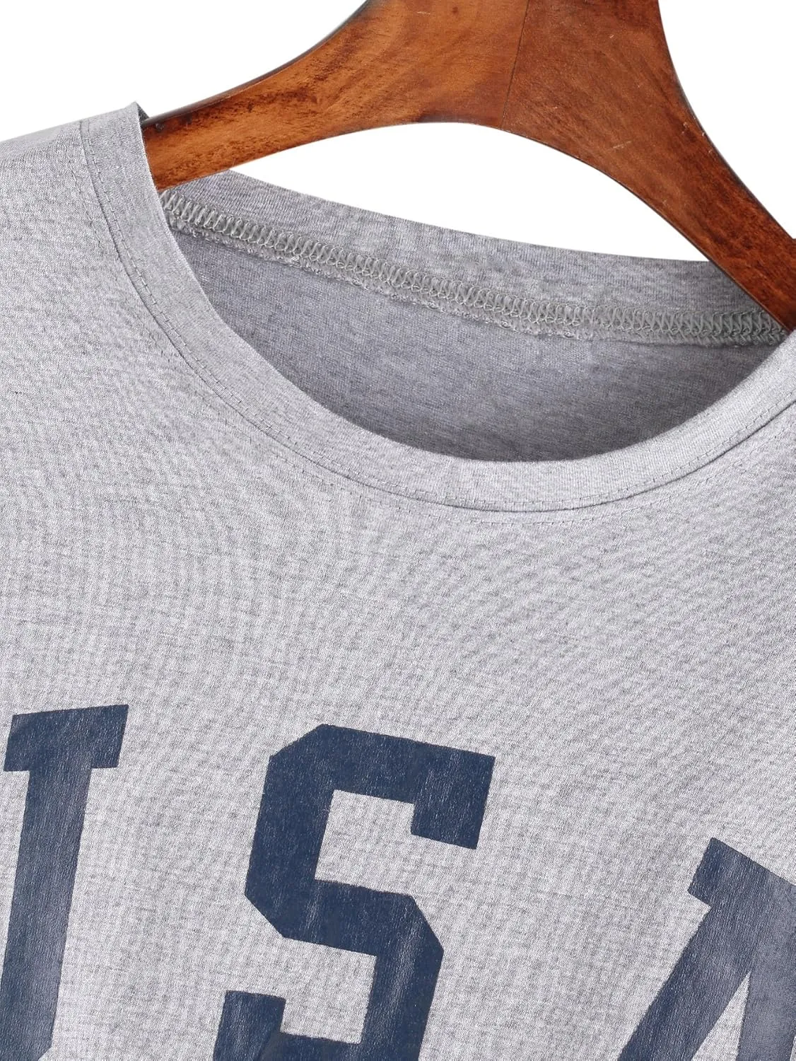 SweatyRocks Women's Letter Print Crop Tops Summer Short Sleeve T-Shirt