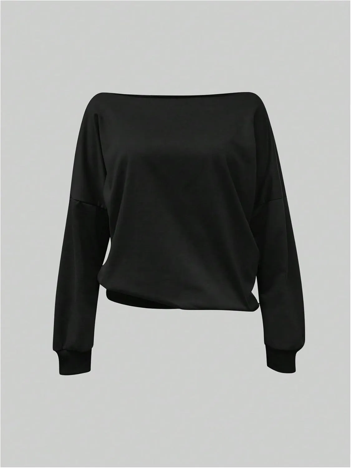 SweatyRocks Women's Off The Shoulder Sweatshirt Casual Long Sleeve Pullover Crop Tops