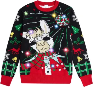 UNICOMIDEA Kids Ugly Christmas Sweaters Boys Girls LED Light Up Knitted Pullover Xmas Jumper 7-14T