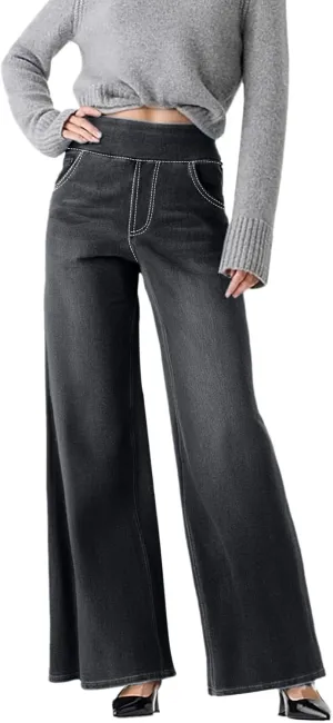 Wide Leg Jeans for Women Trendy High Waisted Baggy Denim Pants Retro Tie Dye Straight Leg Stretchy Jean Washed Pant