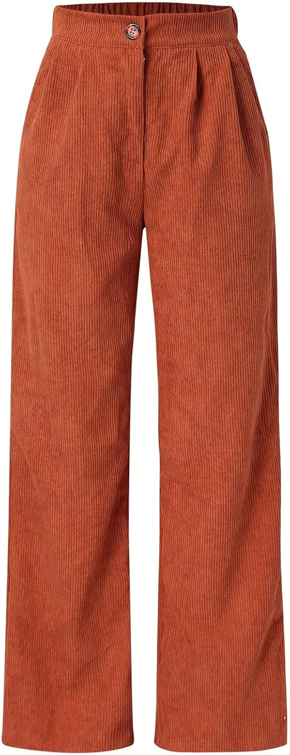 Women Linen Summer Drawstring Pants High Waist Wide Leg Slim Fit Trouser Trendy