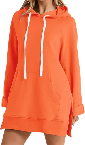 Women Oversized Hoodie Dress Pullover Winter Kangaroo Pocket Sweatshirt Summer Fall Tops Casual Loungewear
