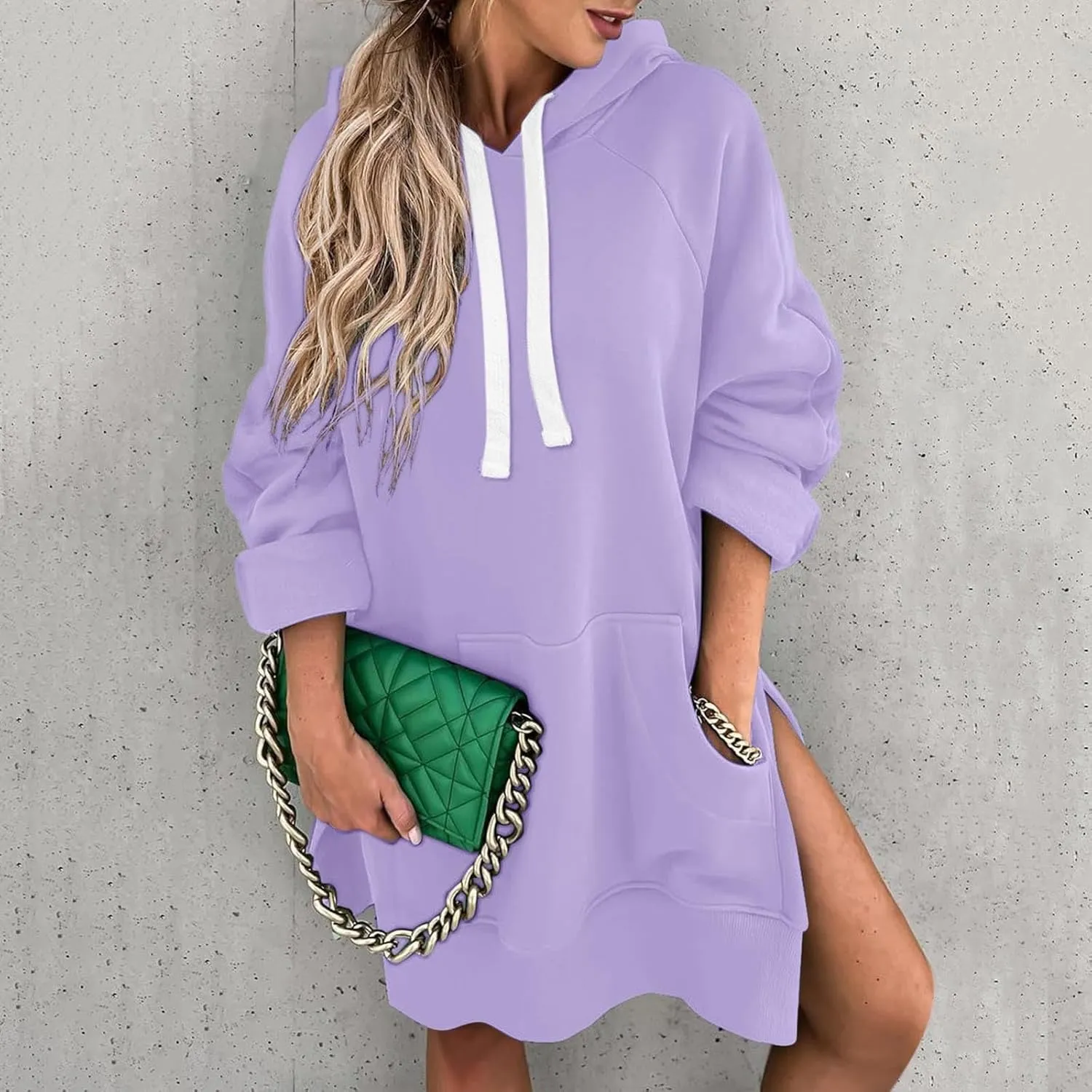 Women Oversized Hoodie Dress Pullover Winter Kangaroo Pocket Sweatshirt Summer Fall Tops Casual Loungewear