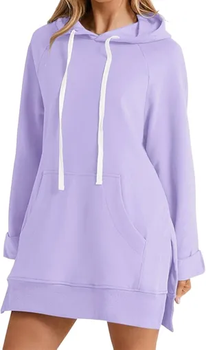 Women Oversized Hoodie Dress Pullover Winter Kangaroo Pocket Sweatshirt Summer Fall Tops Casual Loungewear