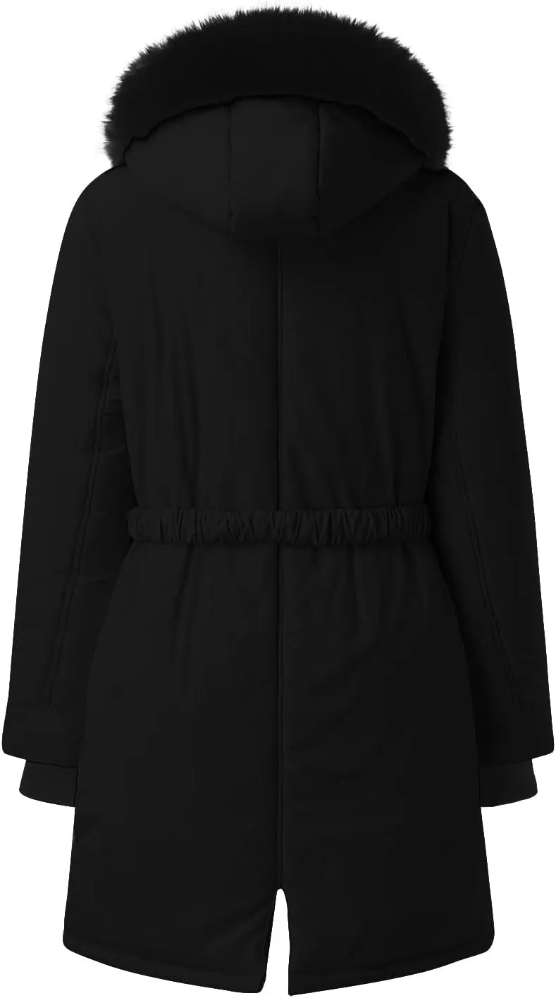 Women Plus Size Daily Winter Coat Lapel Long Sleeve Jacket Vintage Thicken Coat Jacket Warm Hooded Womens Vest Womens Coat