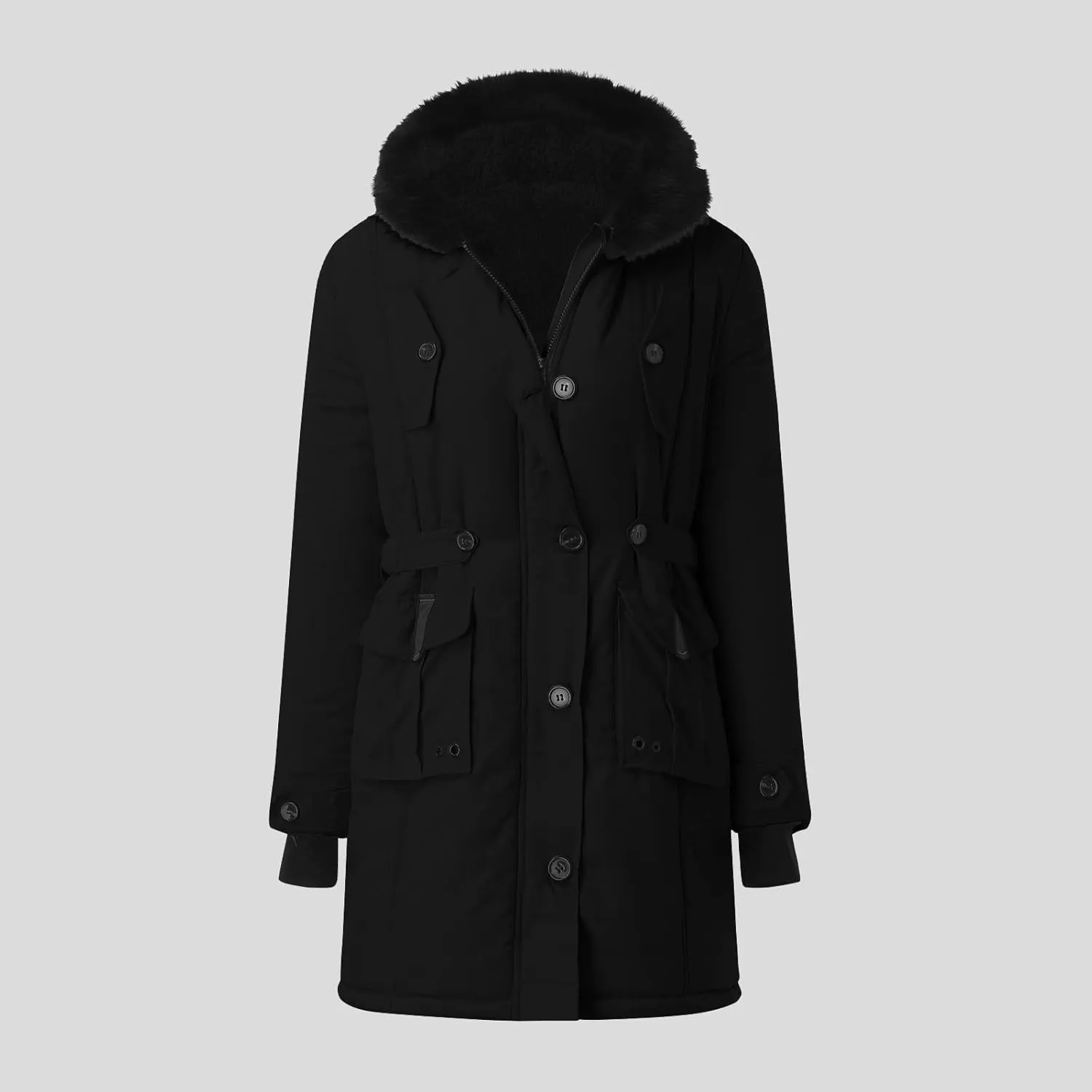 Women Plus Size Daily Winter Coat Lapel Long Sleeve Jacket Vintage Thicken Coat Jacket Warm Hooded Womens Vest Womens Coat