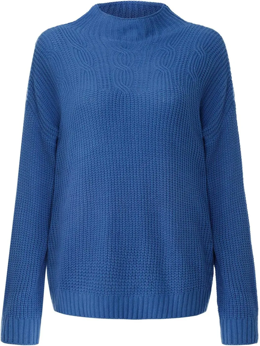 Women Turtleneck Long Sleeve Fashion Sweaters Chunky Knit Fall Winter Oversized Loose Pullover Sweater Top Warm Cotton