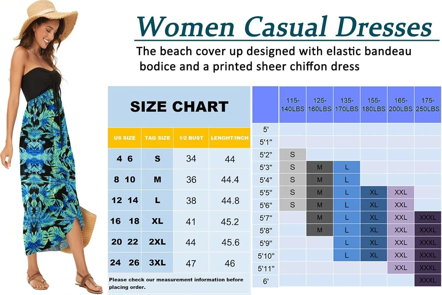 Women's Beach Dress Summer Maxi Sundress Strapless Hawaiian Cover Ups Asymmetrical Wrap Dresses