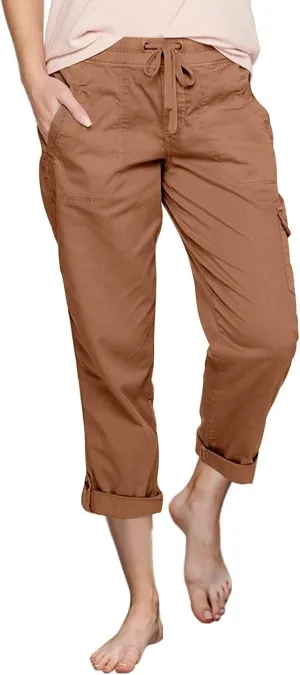 Women's Fashion Pants Loose Fit Summer Baggy Elastic Waist Pant Straight Leg Trousers Convertible Length Cargo
