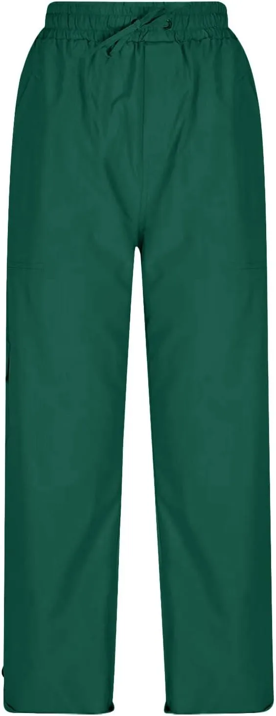 Women's Fashion Pants Loose Fit Summer Baggy Elastic Waist Pant Straight Leg Trousers Convertible Length Cargo