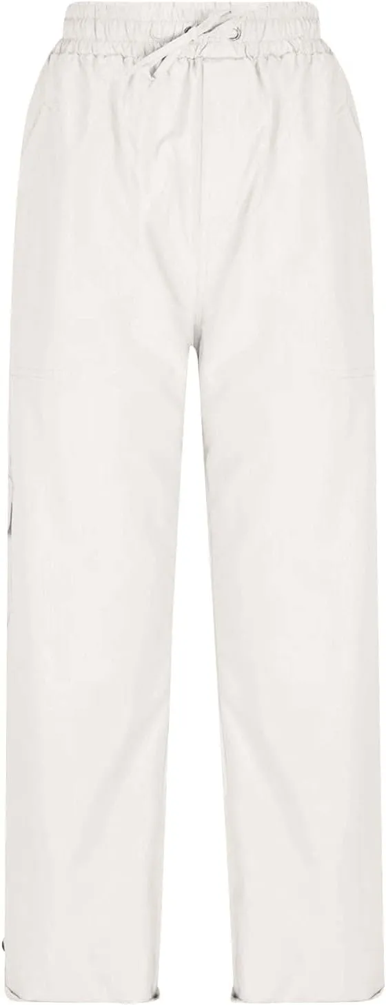 Women's Fashion Pants Loose Fit Summer Baggy Elastic Waist Pant Straight Leg Trousers Convertible Length Cargo