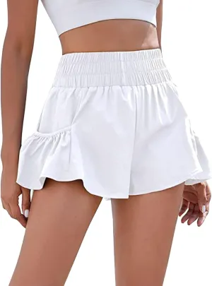 Women's Flowy Shorts High Waisted Athletic Running Shorts Casual Workout Gym Quick Dry Summer Sport Shorts with Pockets