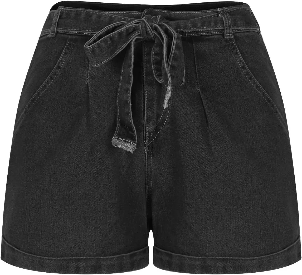 Womens Jean Shorts Stretchy High Waisted Summer Casual Denim Skinny Butt Lift Shorts Elastic Fashion Y2k Jeans Shorts