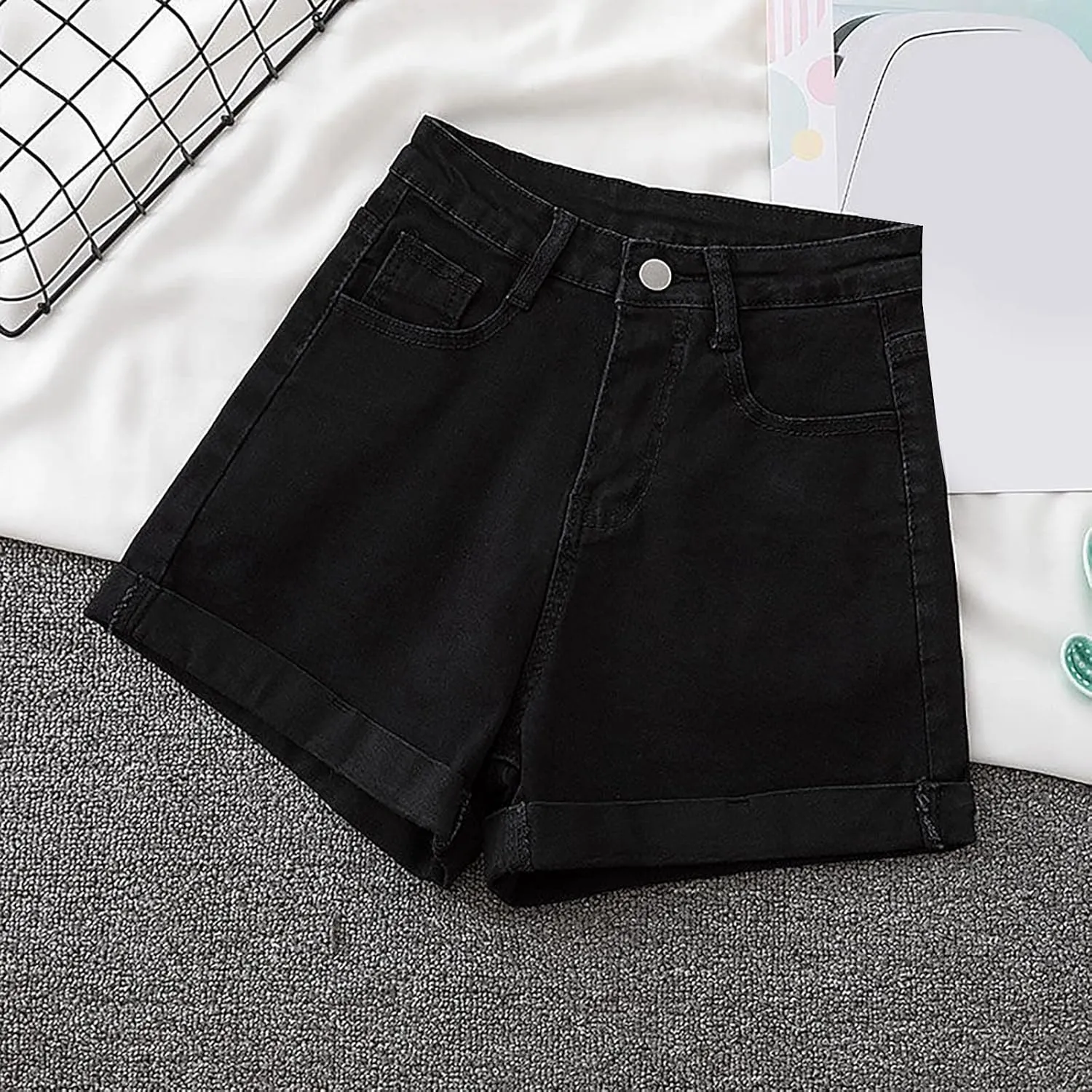 Womens Jeans Shorts High Waisted Plus Size Denim Shorts Wide Leg Cowgirl Shorts Hot Springy Soft Western Jeans Shorts