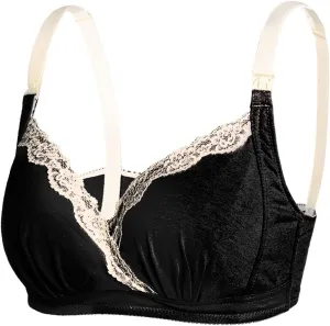Women's Lace Nursing Bra Wirefree Padded Breastfeeding Maternity Bralette Cute Pregnancy Wrap V Neck Push Up Bras