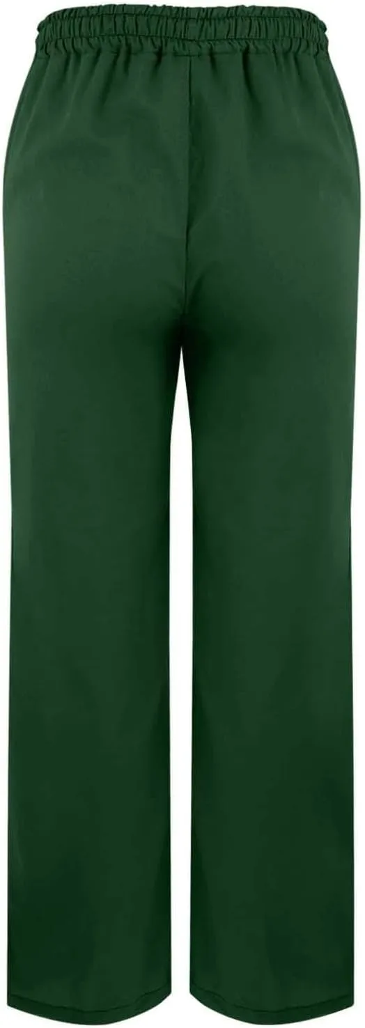 Womens Linen Pants with Pockets Loose Elastic High Waisted Comfy Lounge Pant Straight Leg Split Beach Long Trousers
