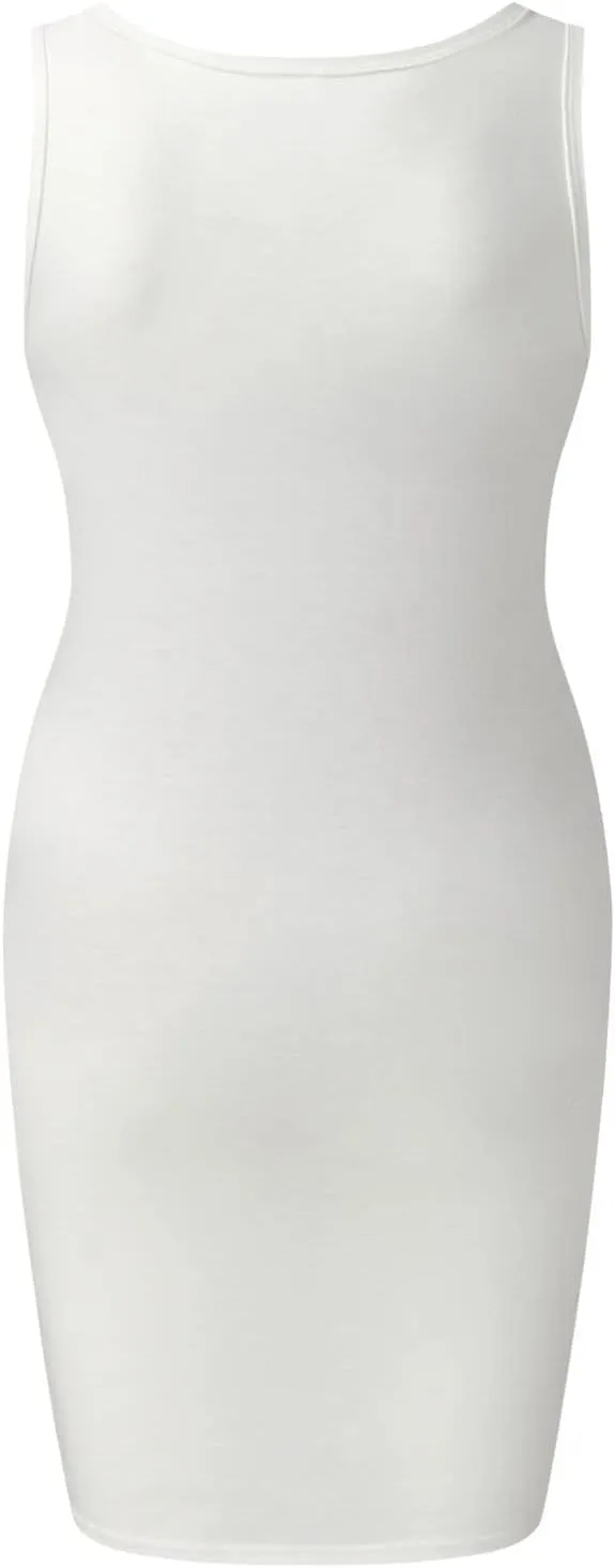 Womens Maternity Casual Sleeveless Solid Color Crew Neck Tanks Dress Pregnancy Sexy Bodycon Dresses