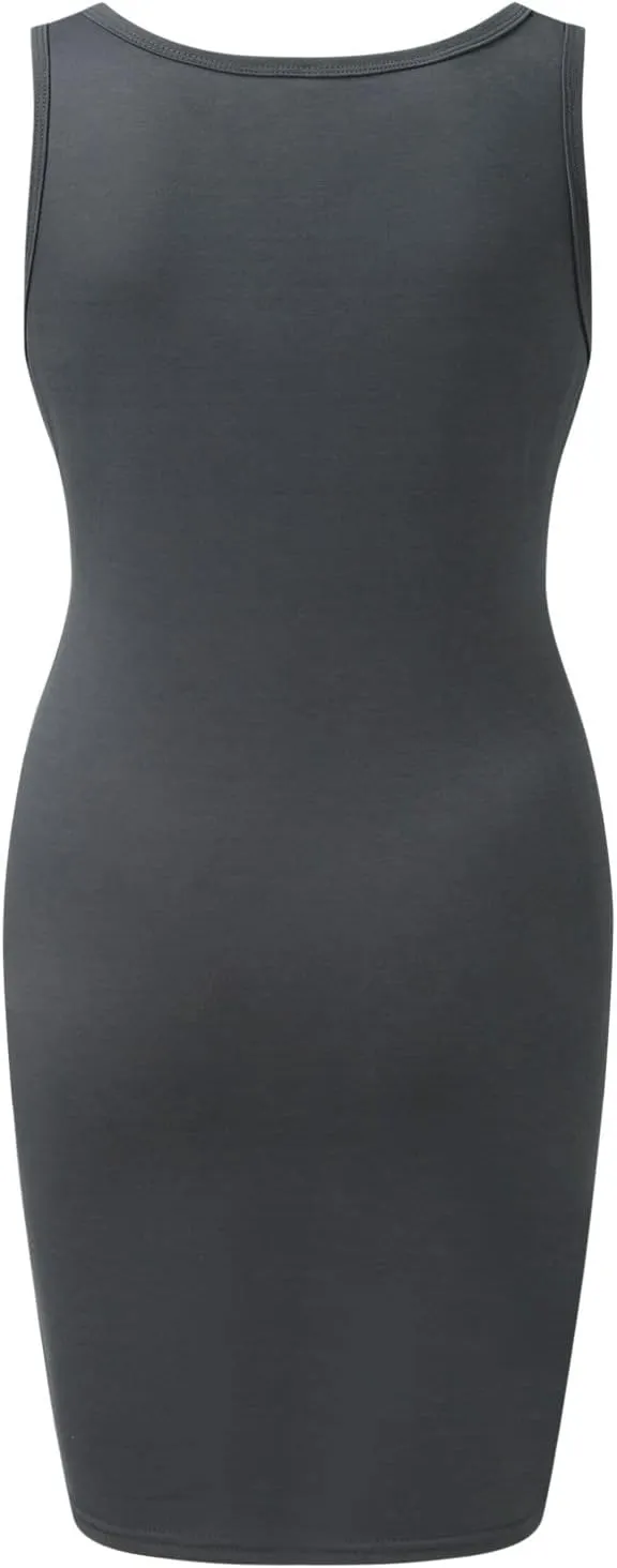 Womens Maternity Casual Sleeveless Solid Color Crew Neck Tanks Dress Pregnancy Sexy Bodycon Dresses