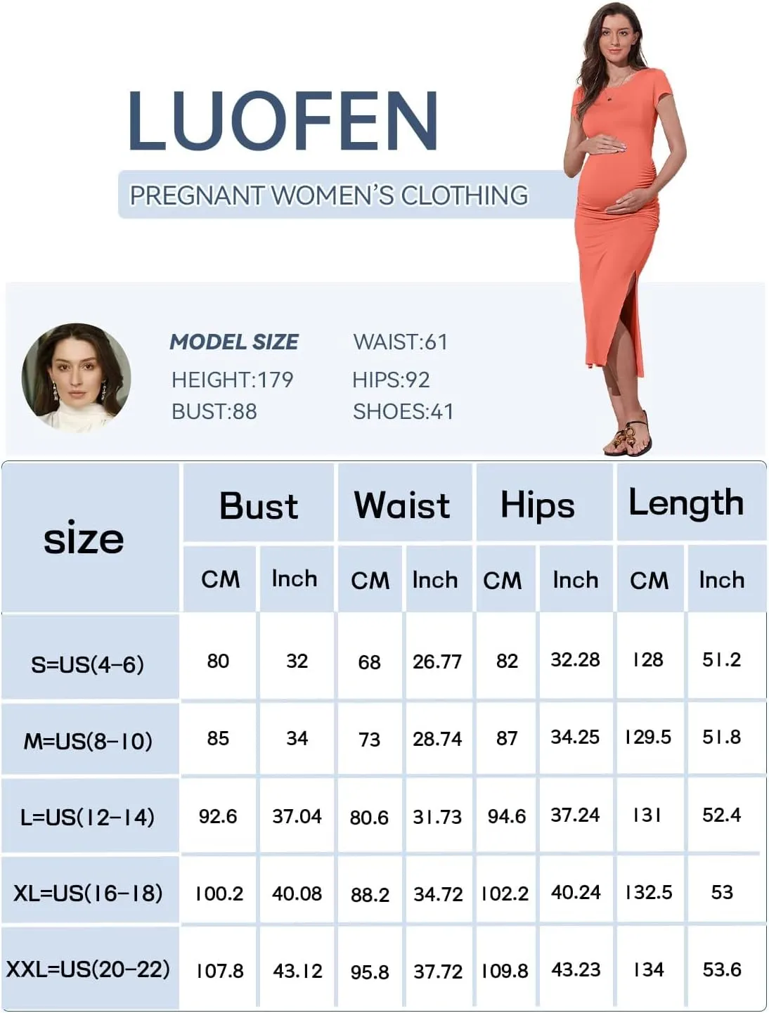 Women's Maternity Dress Short Sleeve Bodycon Dresses Split Maternity Dress for Baby Shower Summer Pregnancy Clothes