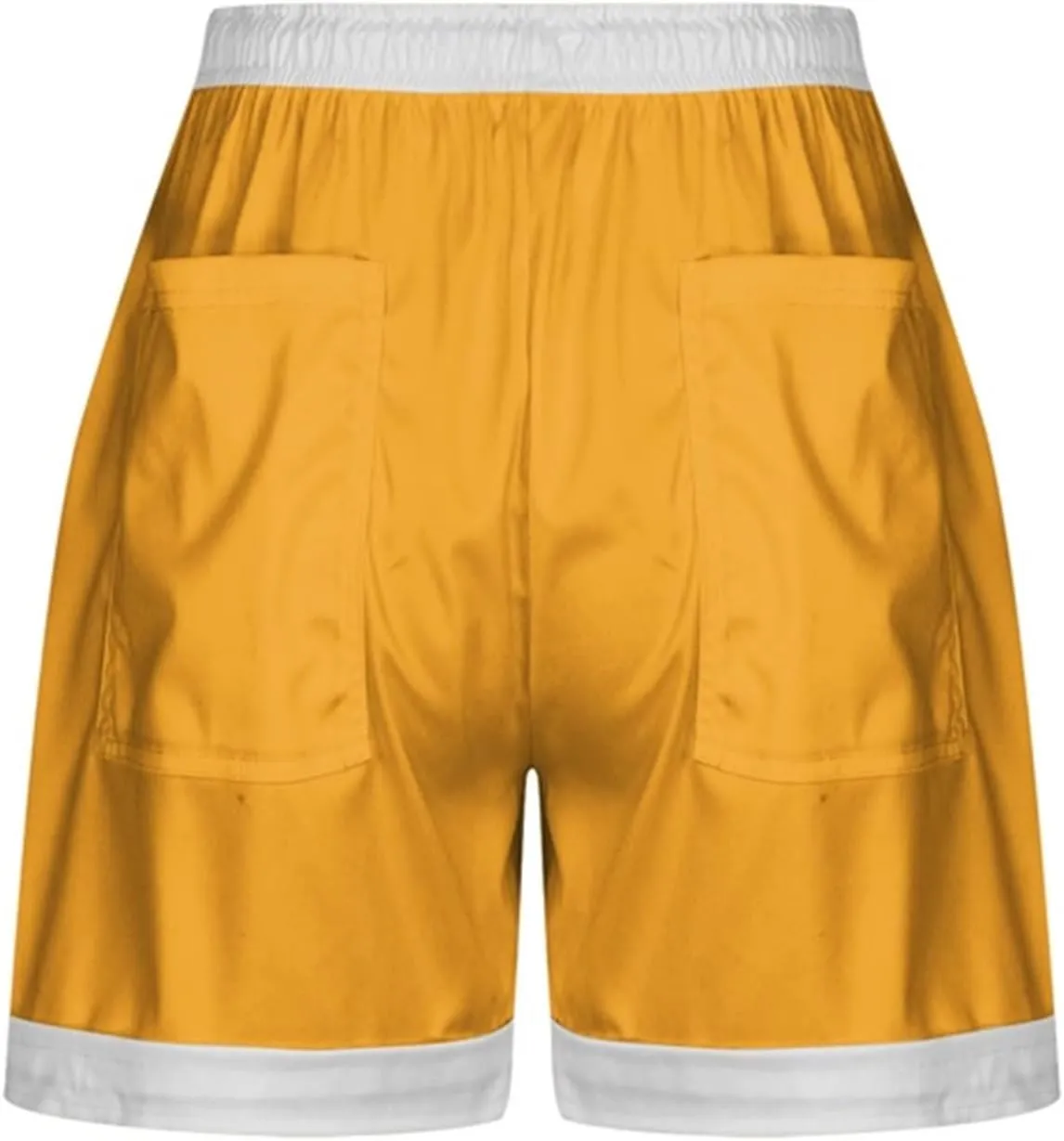 Women's Summer Casual Shorts Elastic Drawstring High Waist Straight Leg Lounge Shorts with Pockets Beach Outfits