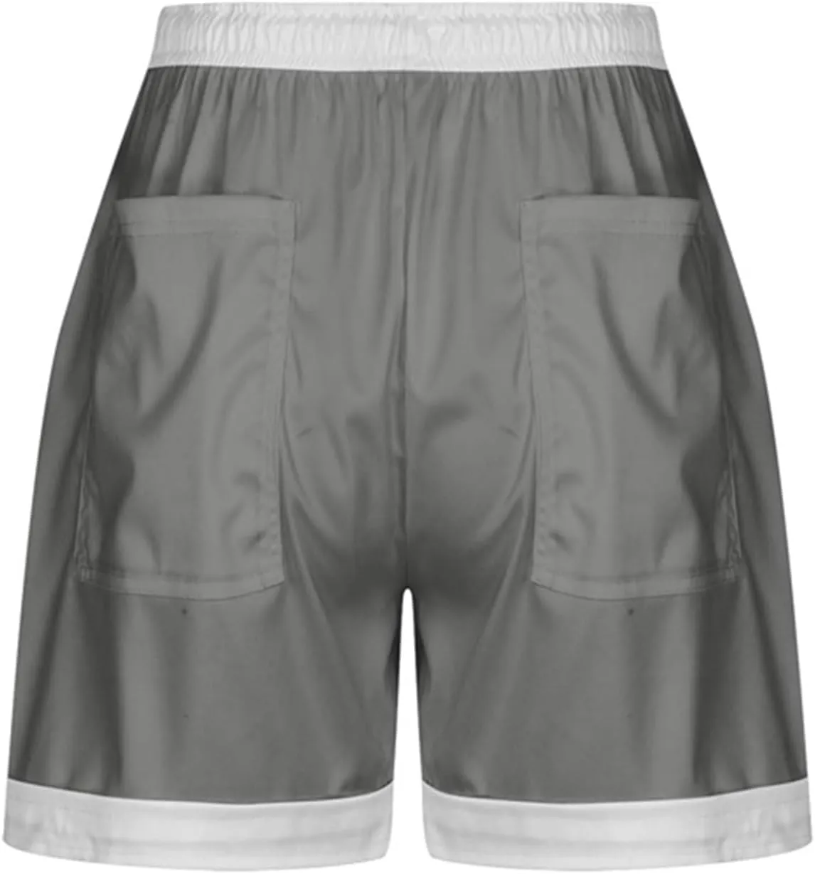 Women's Summer Casual Shorts Elastic Drawstring High Waist Straight Leg Lounge Shorts with Pockets Beach Outfits