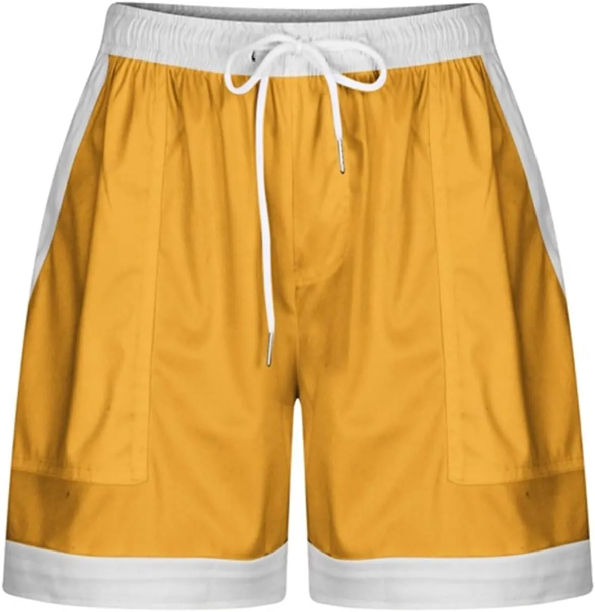 Women's Summer Casual Shorts Elastic Drawstring High Waist Straight Leg Lounge Shorts with Pockets Beach Outfits