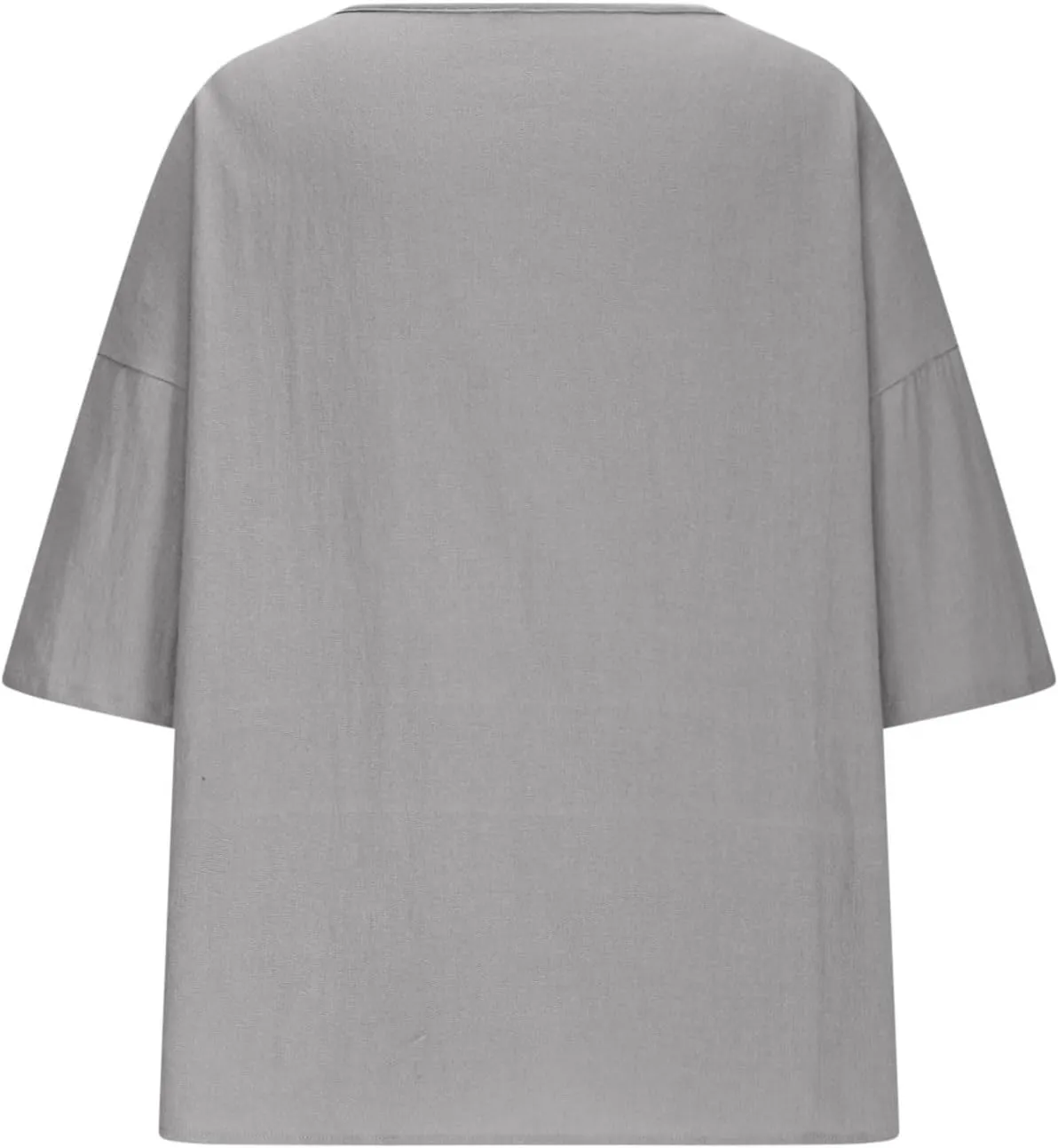 Women's Summer Cotton Linen Shirts Oversized Boho Half Sleeve Tunic Tops with Pocket Casual Comfy Beach Camping Outfit
