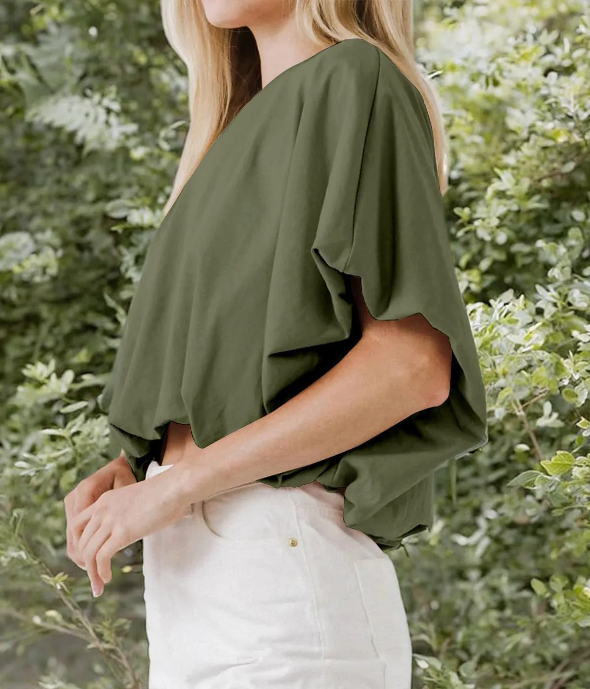 Womens Summer Crewneck Crop Tops Short Sleeve Casual Loose Cropped T Shirts