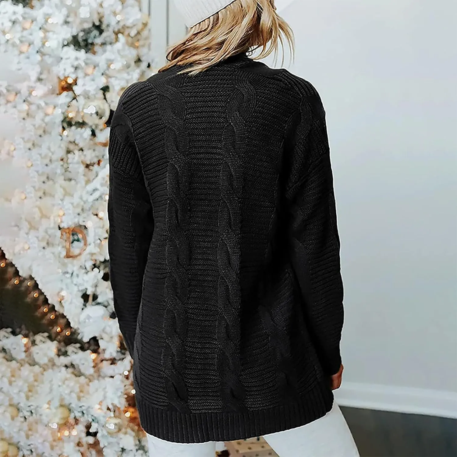 Women's Sweaters Cardigan Open Front Knit Sweater Winter Cardigans Soft Sweaters for Women Trendy Soft Coat