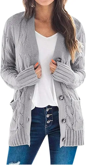 Women's Sweaters Cardigan Open Front Knit Sweater Winter Cardigans Soft Sweaters for Women Trendy Soft Coat