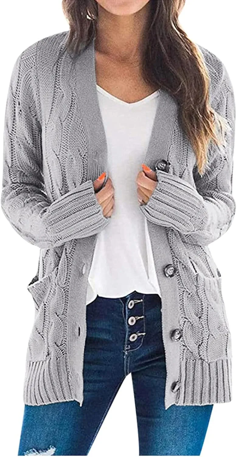 Women's Sweaters Cardigan Open Front Knit Sweater Winter Cardigans Soft Sweaters for Women Trendy Soft Coat