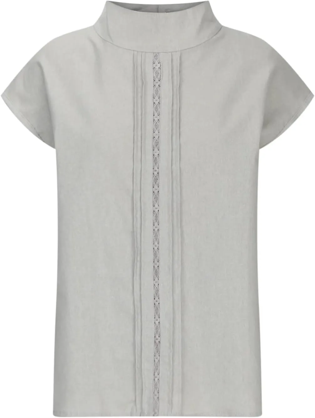 Womens Tshirts Cotton Linen Fashion Slim Fit High Neck Cap Sleeve Lace Shirt Summer Casual Sexy Cotton Linen Blouses
