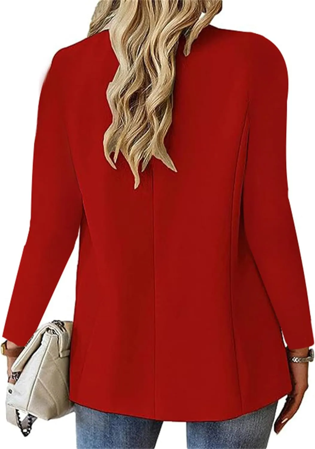 Women's Work Office Blazer Casual Long Sleeve Lapel Open Front Suit Jacket Work Blazer Elegant Clothes with Pockets