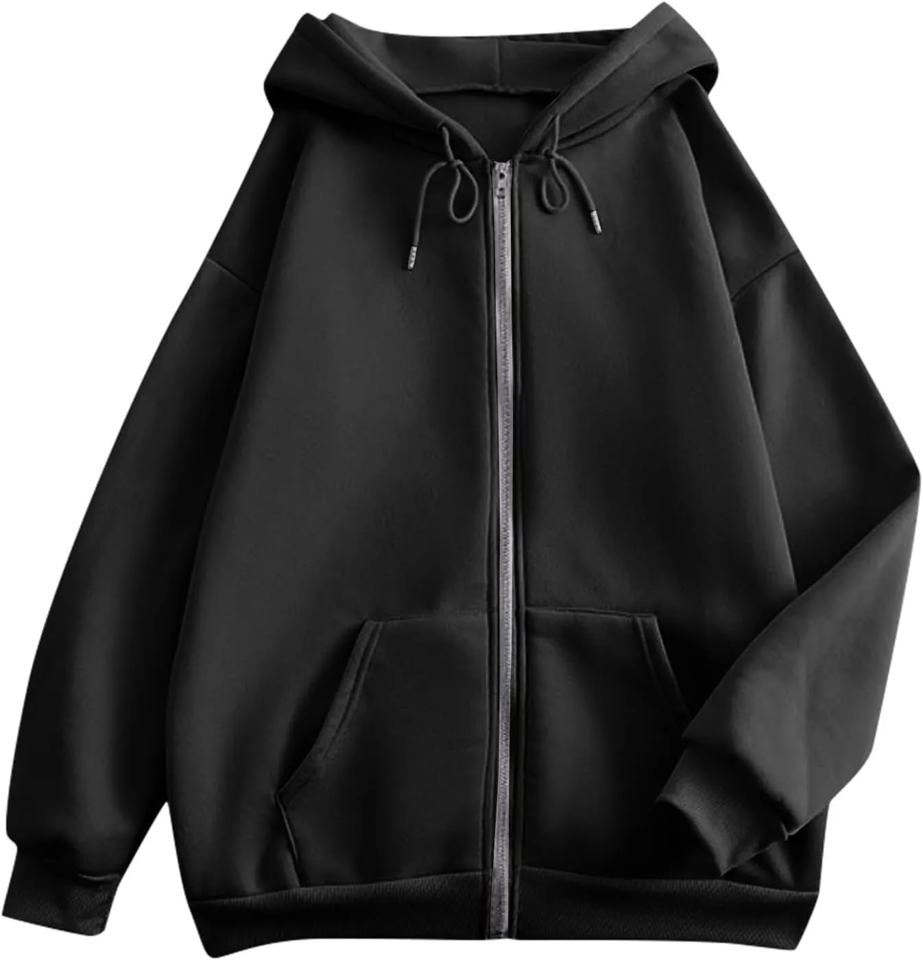 Womens Zip Up Hoodies Long Sleeve Oversized Sweatshirts Y2K Jacket with Pockets 2025 Fall Fashion Clothes