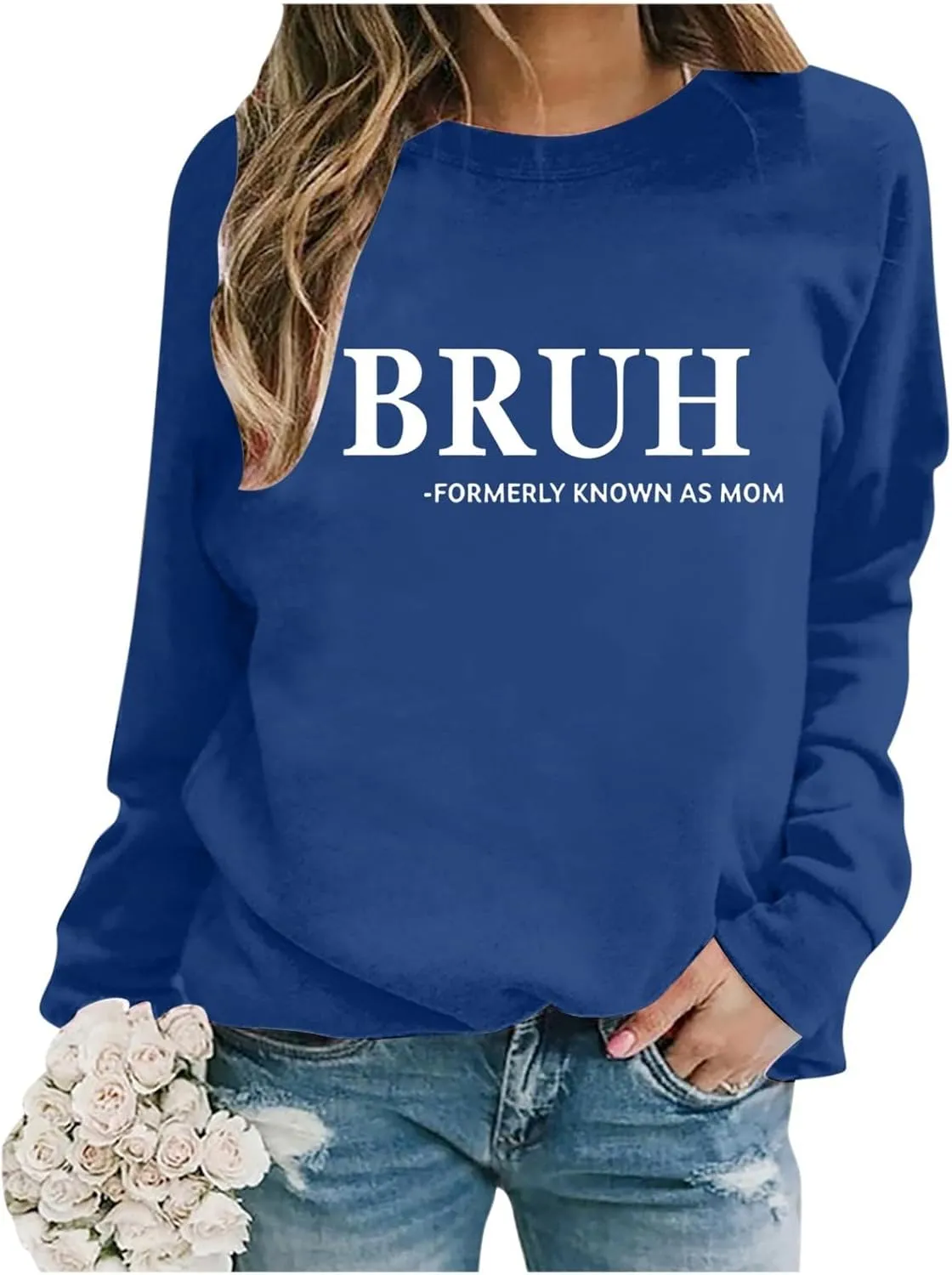 WYTong Bruh Formerly Known as Mom Sweatshirts Women Grandma Sweatshirt Happiness Is Being a Grammy Graphic Sweatshirt