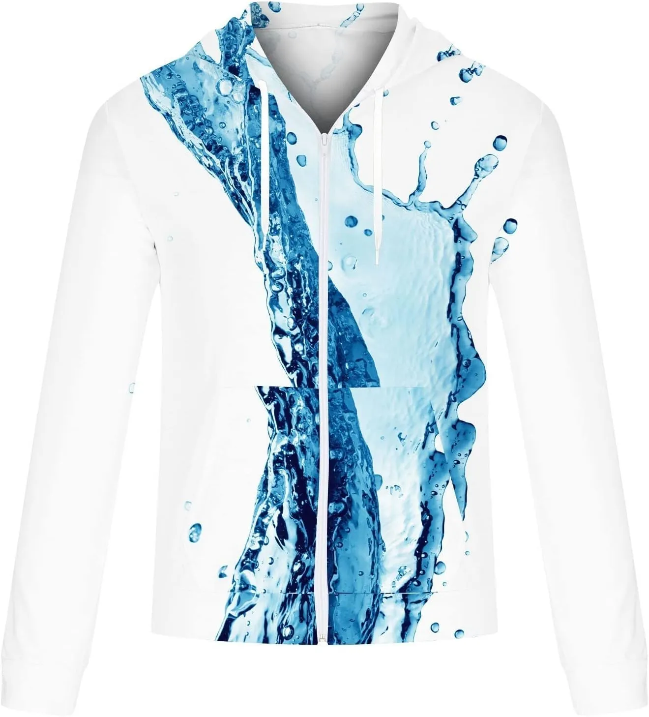 XIAXOGOOL Hoodies For Men,Unisex Plus Size Full Zip Up Hoodie Tie-Dye Gradient Sweatshirt Long Sleeve Hooded Jacket