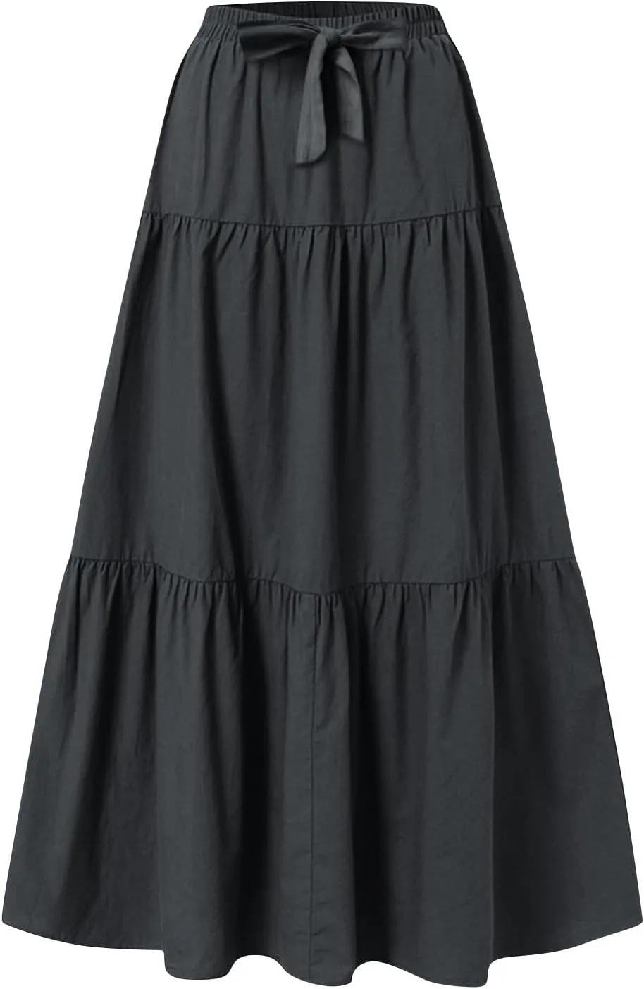 XOWRTE Women's 2025 Bohemian Long Skirts Flowy High Waist A Line Maxi Skirts for Women Summer Pleated Mini Skirts