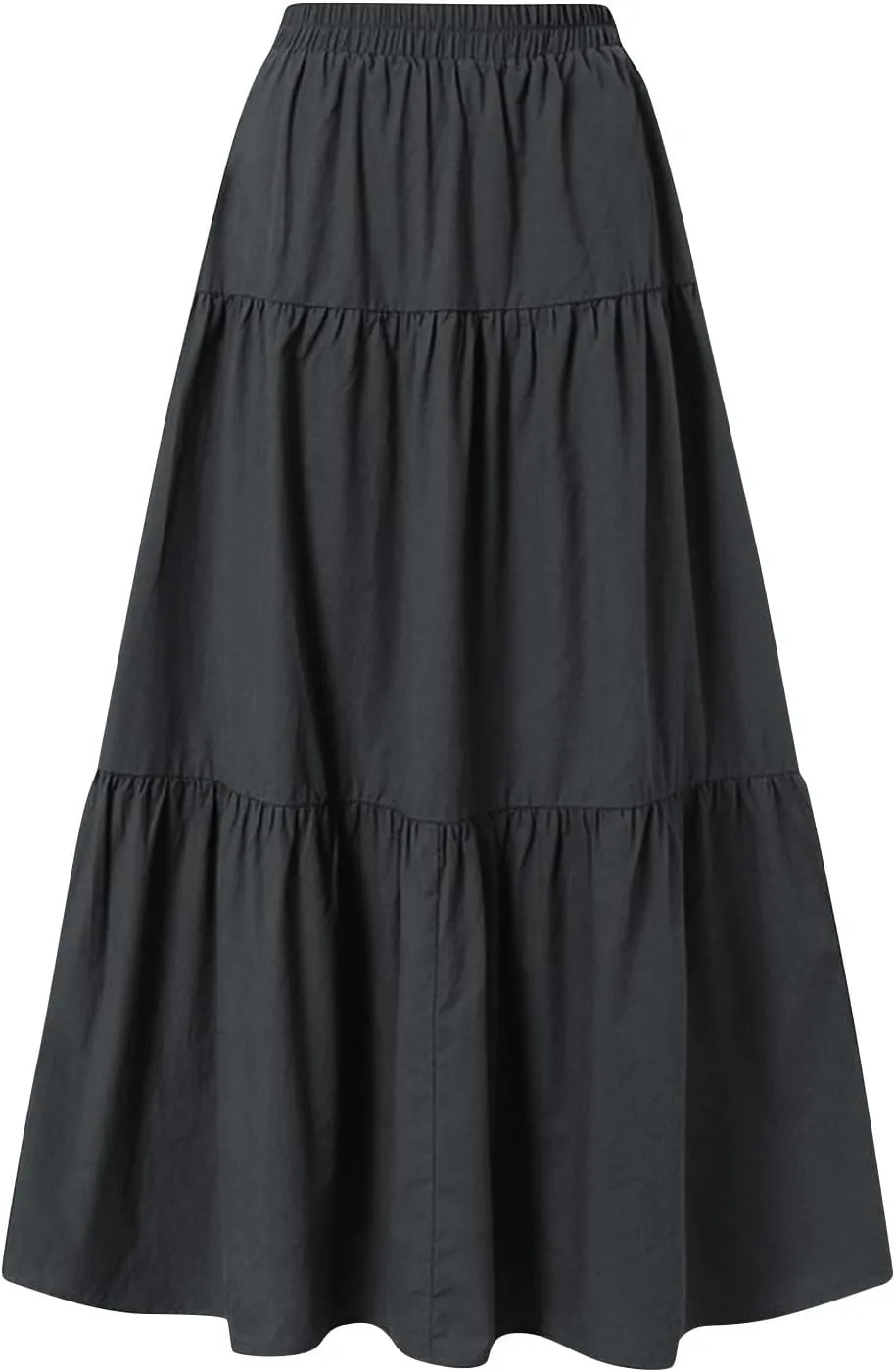 XOWRTE Women's 2025 Bohemian Long Skirts Flowy High Waist A Line Maxi Skirts for Women Summer Pleated Mini Skirts