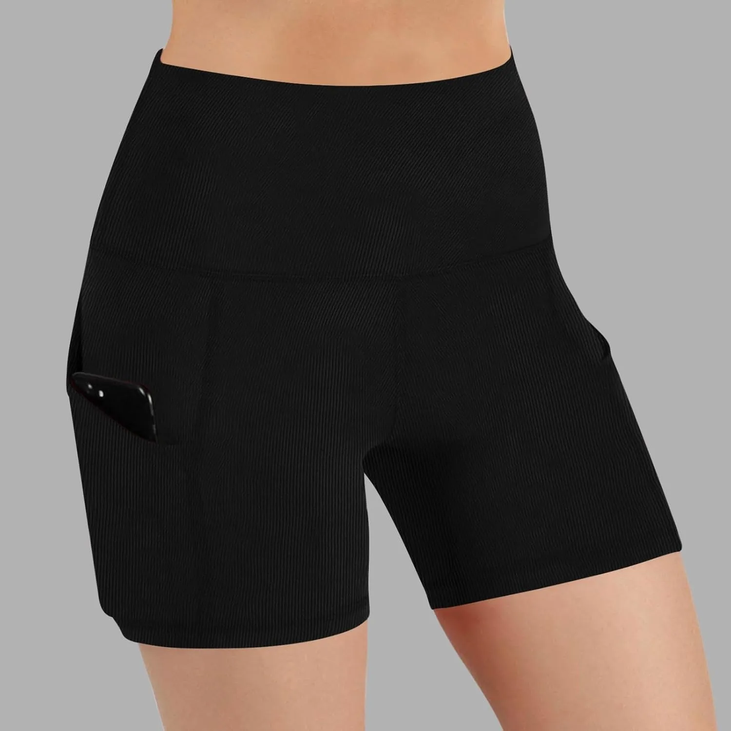 Yoga Shorts with Pockets for Women High Waisted Biker Shorts Hide Tummy Running Work Gym Tight Pants Athletic Shorts