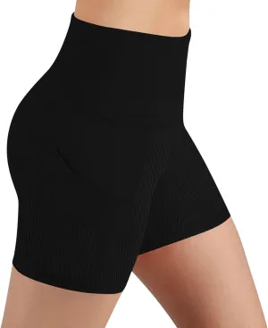 Yoga Shorts with Pockets for Women High Waisted Biker Shorts Hide Tummy Running Work Gym Tight Pants Athletic Shorts