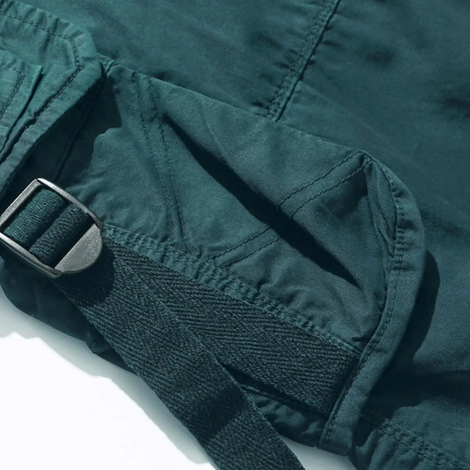 Zeiyignr Mens Cargo Shorts 3/4 Relaxed Fit Below Knee Capri Cargo Pants Multi-Pocket Cotton Twill Outdoor Hiking Shorts